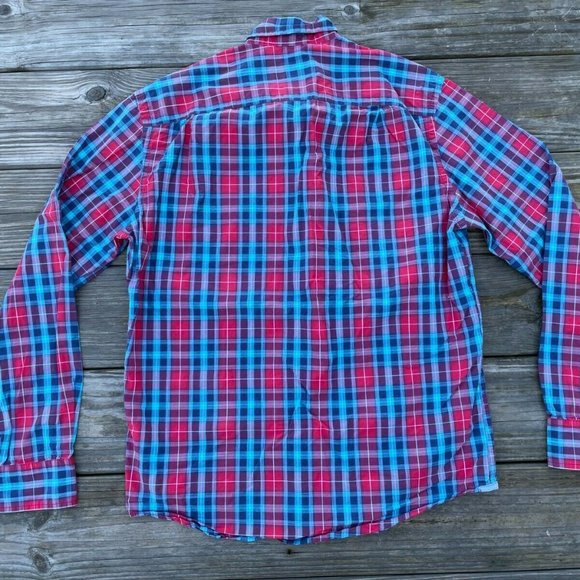 American Eagle Outfitters Men Casual Shirt Long Sleeve Button Down Plaid Sz M/M - Picture 4 of 10